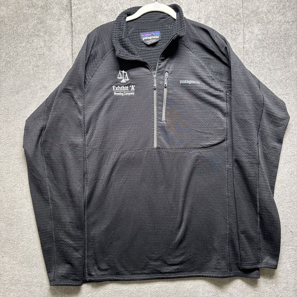 Patagonia Regulator R1 Tech Face 1/4 Zip Base Layer Jacket Black Mens‎ XXL Black